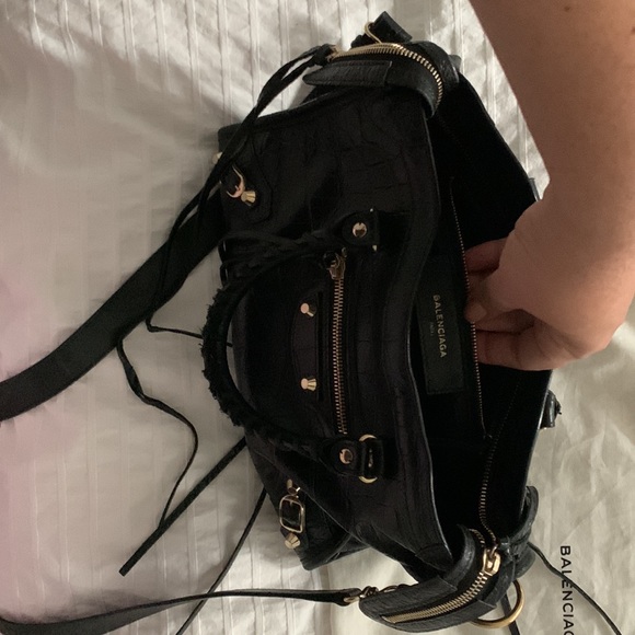 Balenciaga city bag. Black crocodile embossed leather - Picture 5 of 5